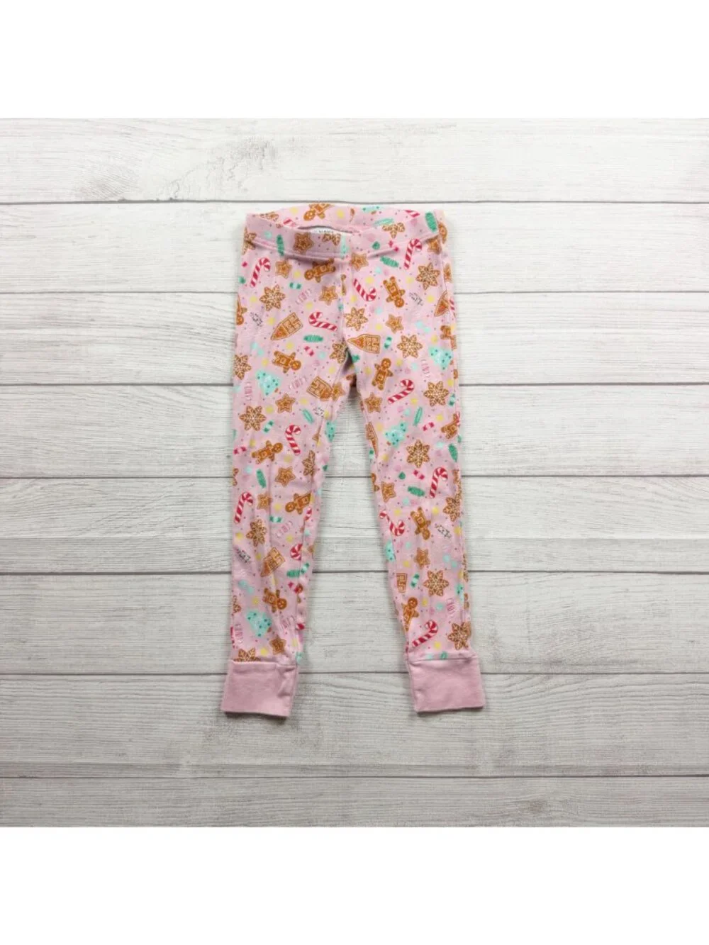 Old Navy Kids Christmas Pajama Set Pink Gingerbread House Candy Print S 6
